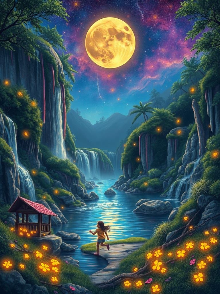 Crayon Cove: A Bioluminescent Neon Dreamscape