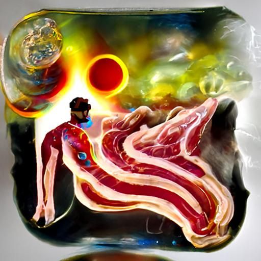 Holographic Bacon: Cosmic Astral Illustration