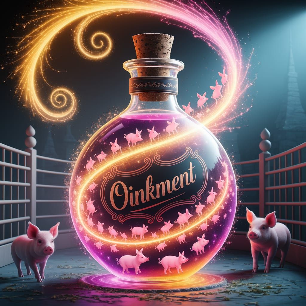 Spiraling Potion Bottle Radiates Enchanting Glow in Digital ...