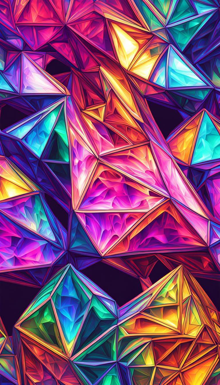 Vibrant Hypersphere Mosaic in Stained Glass Style