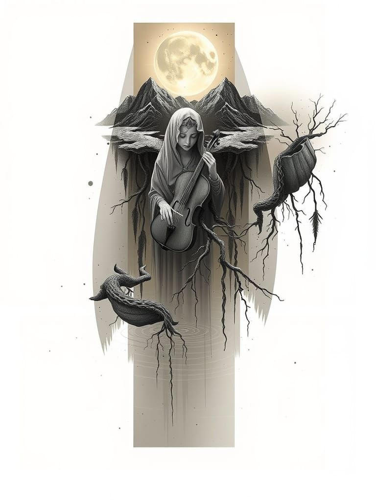 Majestic Mountain Chain in Sacred Tattoo Design