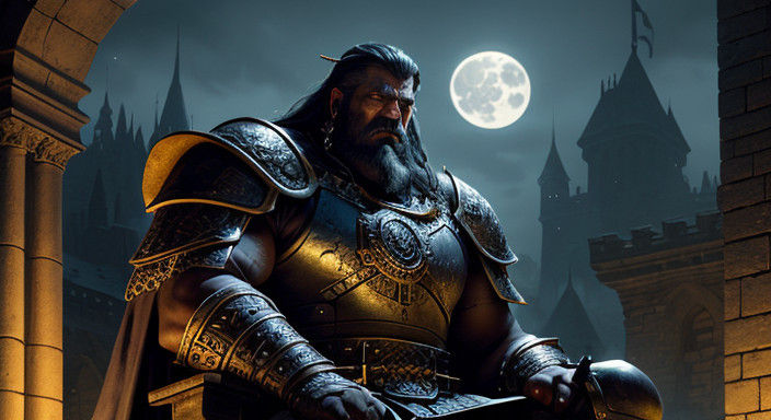 Hyperrealistic Dark Fantasy Portrait of a Barbarian King in....