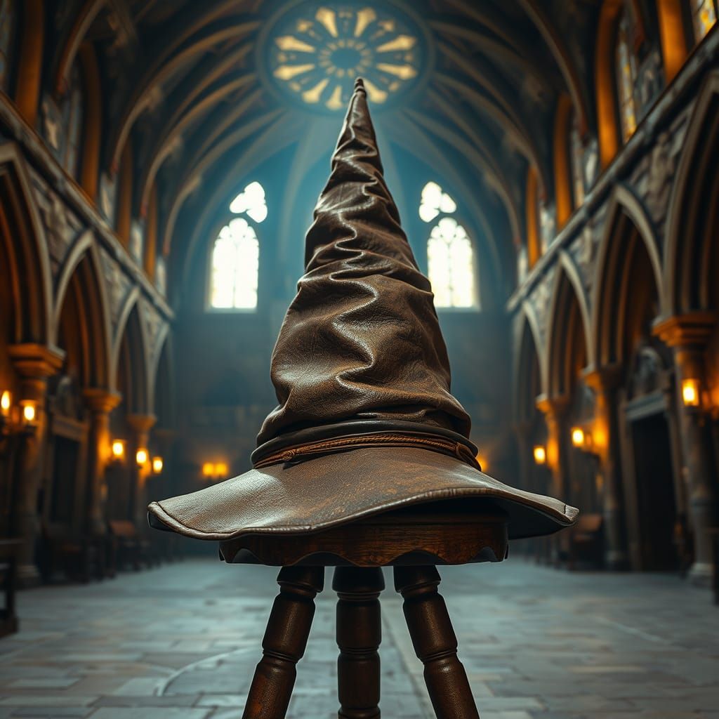 Sorting Hat in Hogwarts' Great Hall