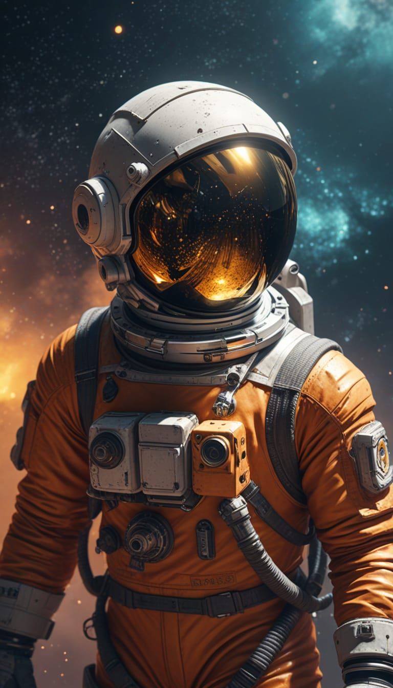 Glowing Galaxy Scene in Vibrant Surrealist Style