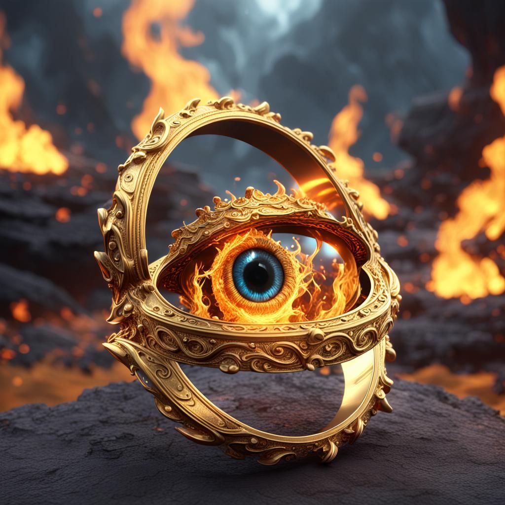 Eye of Fire: Gold Ring Fantasy Concept Art