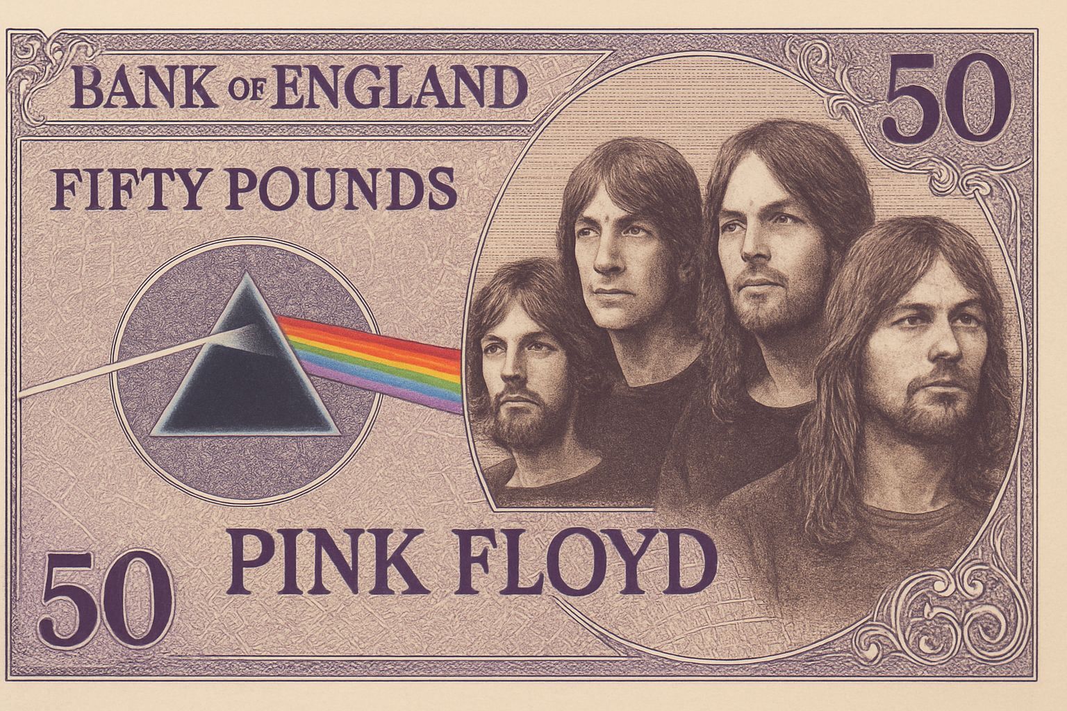 Pink Floyd Fictitious Banknote Art