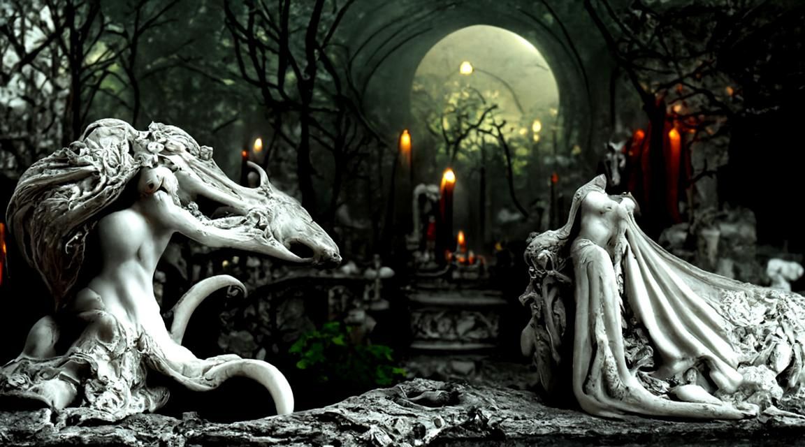 Gothic Art: Hydra, Vampire, and Centaur Photograph