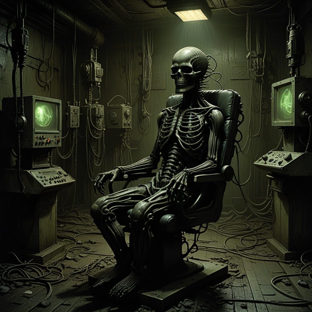 Gritty Asylum Horror Concept Art in High Contrast