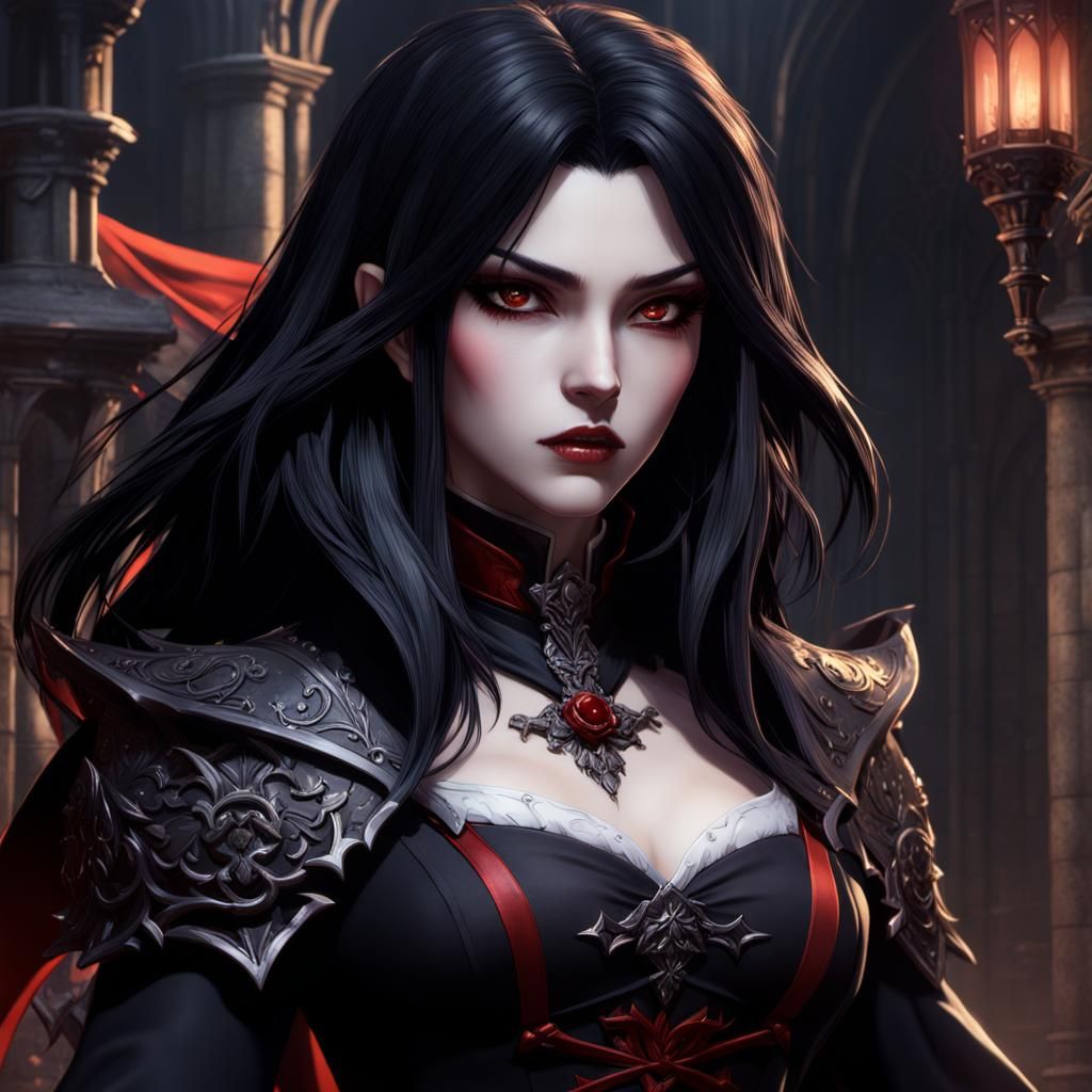 Anime Vampire Girl in Castlevania Style