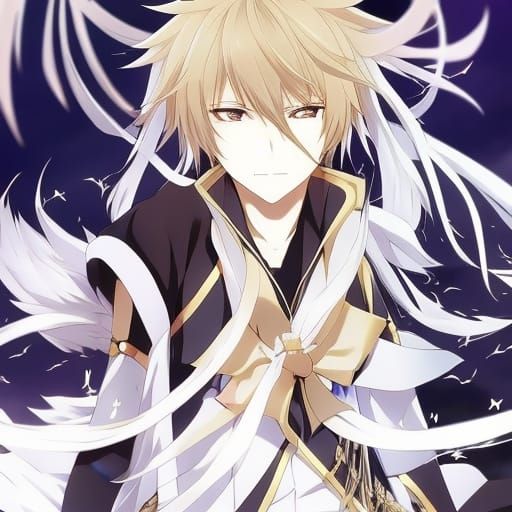 Attractive Male Figure in Anime Key Visual Style