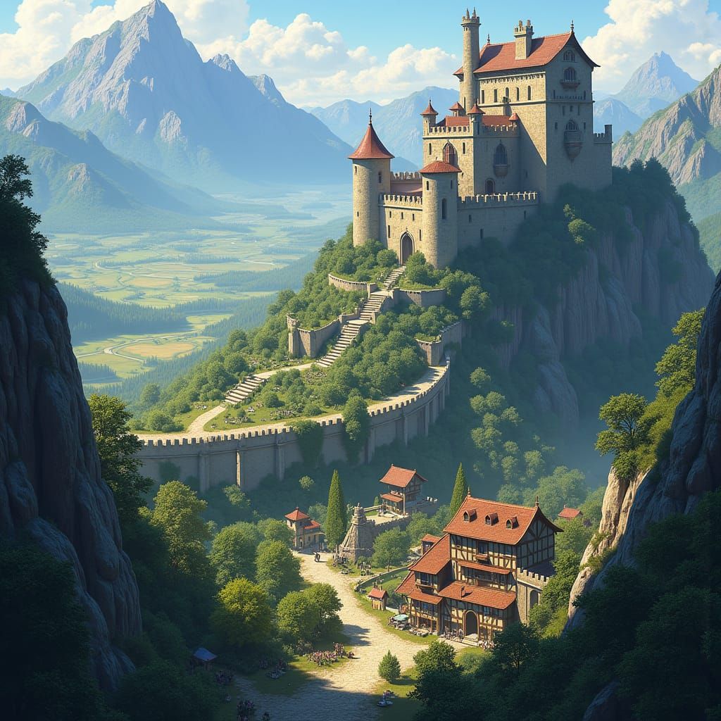 Majestic Kingdom Separated by Ancient Wall