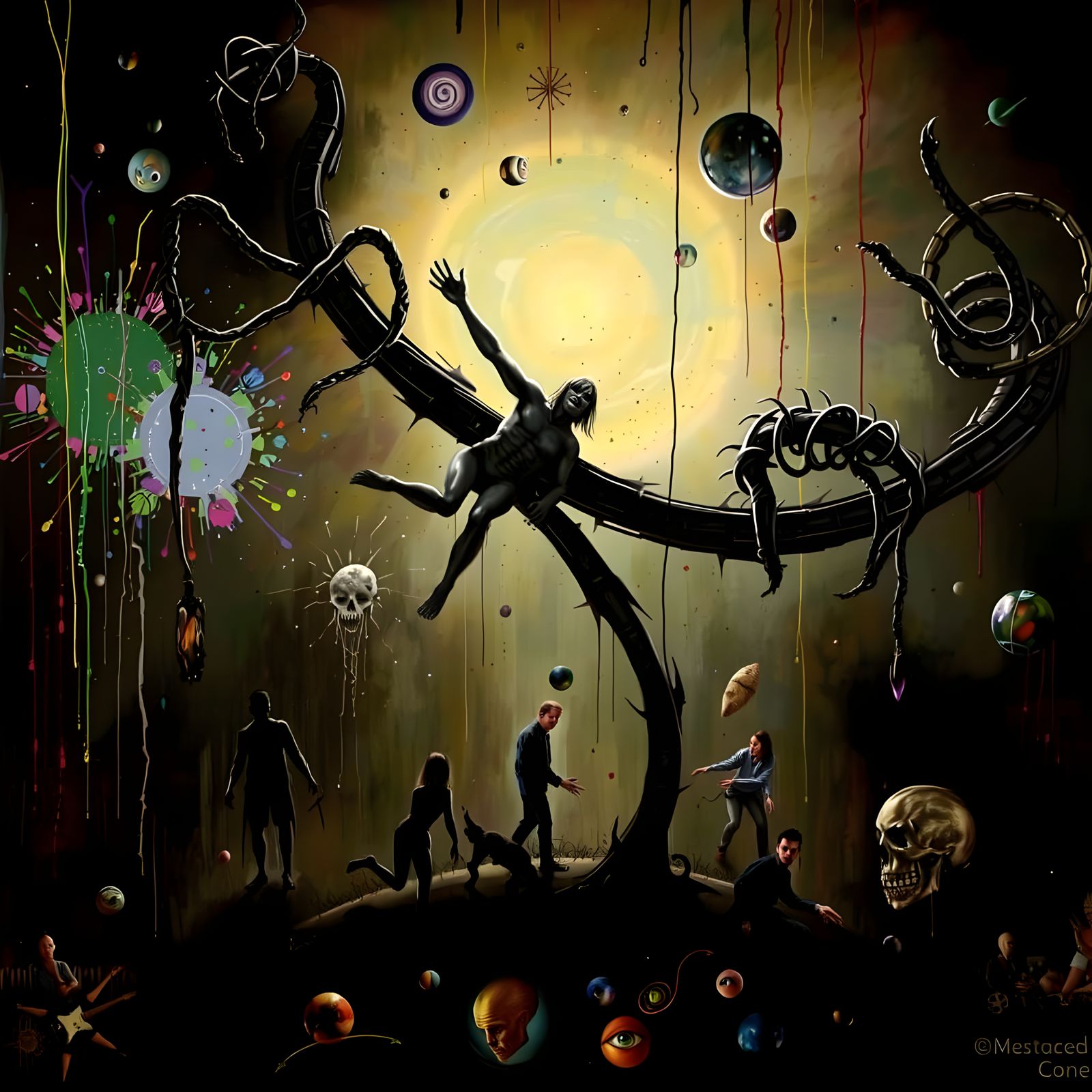 Vibrant Surrealism in Dark Dreamlike Atmosphere