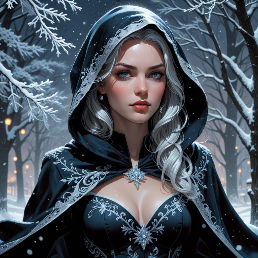 Regal Comic Book Heroine Against Christmas Backdrop