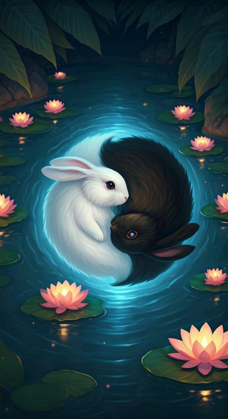 Yin-Yang Symbol in Lunar Harmony