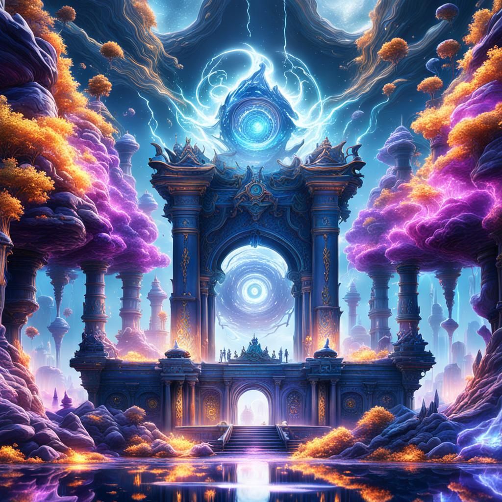 Spiritual Awakening: Detailed Matte Painting in 8K