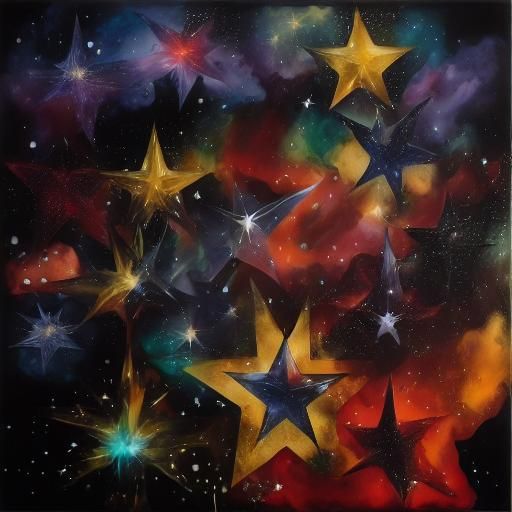 <lora:Starborn1:1.0> Black and white iridescent sparkling co...