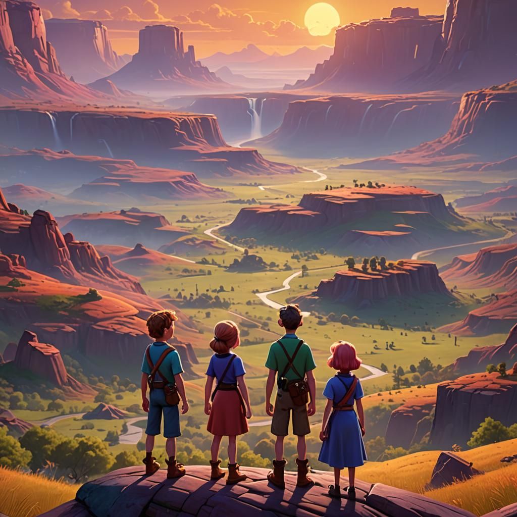 Fred and Daphne in Pixar-Style Digital Art