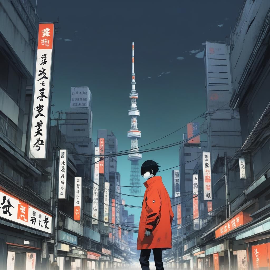 Striking Manga Illustration in Graphic Novel Style