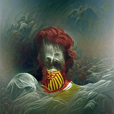 Horror Ronald McDonald in Gustave Doré Style