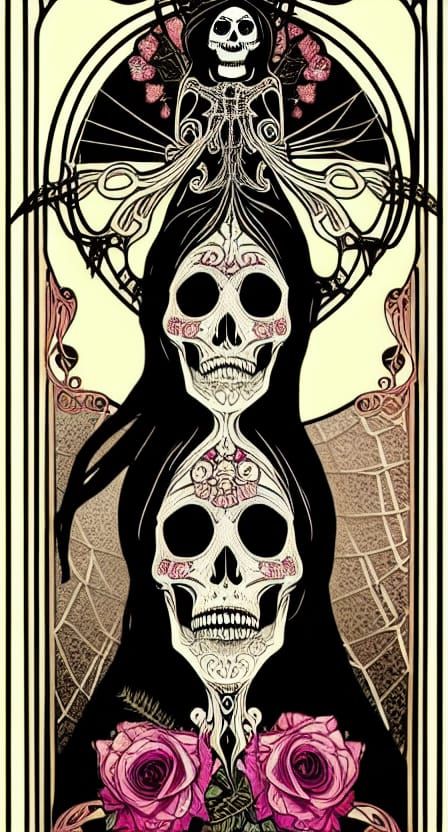Art Nouveau Santa Muerte Portrait