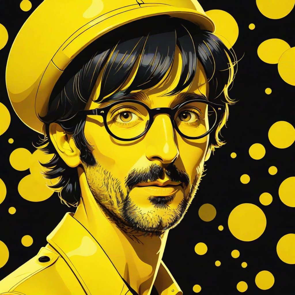 Ringo's Vibrant Yellow March in Pop Art Style