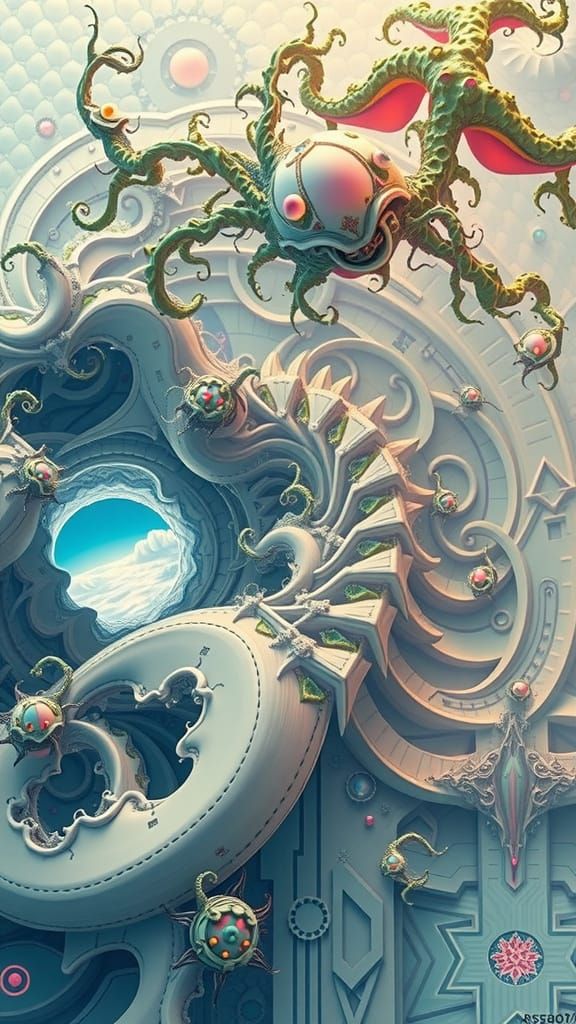 Fractal Landscape in the Style of Ash Thorp