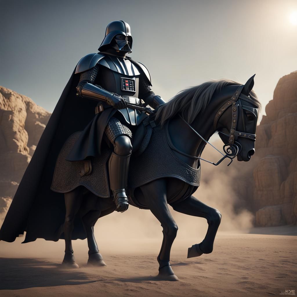 Medieval Darth Vader as Black Knight
