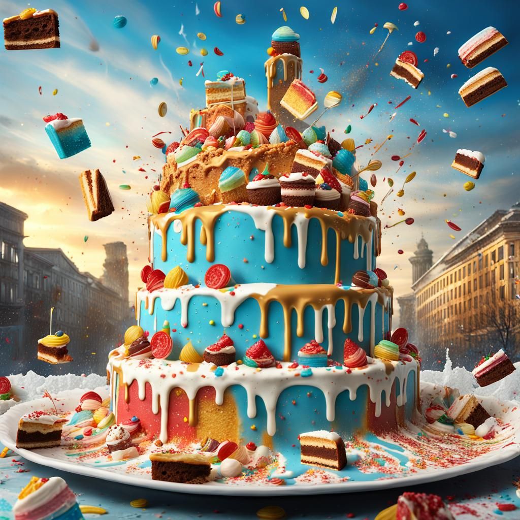 Berlin Wall Cake Demolition in a Matte Painting