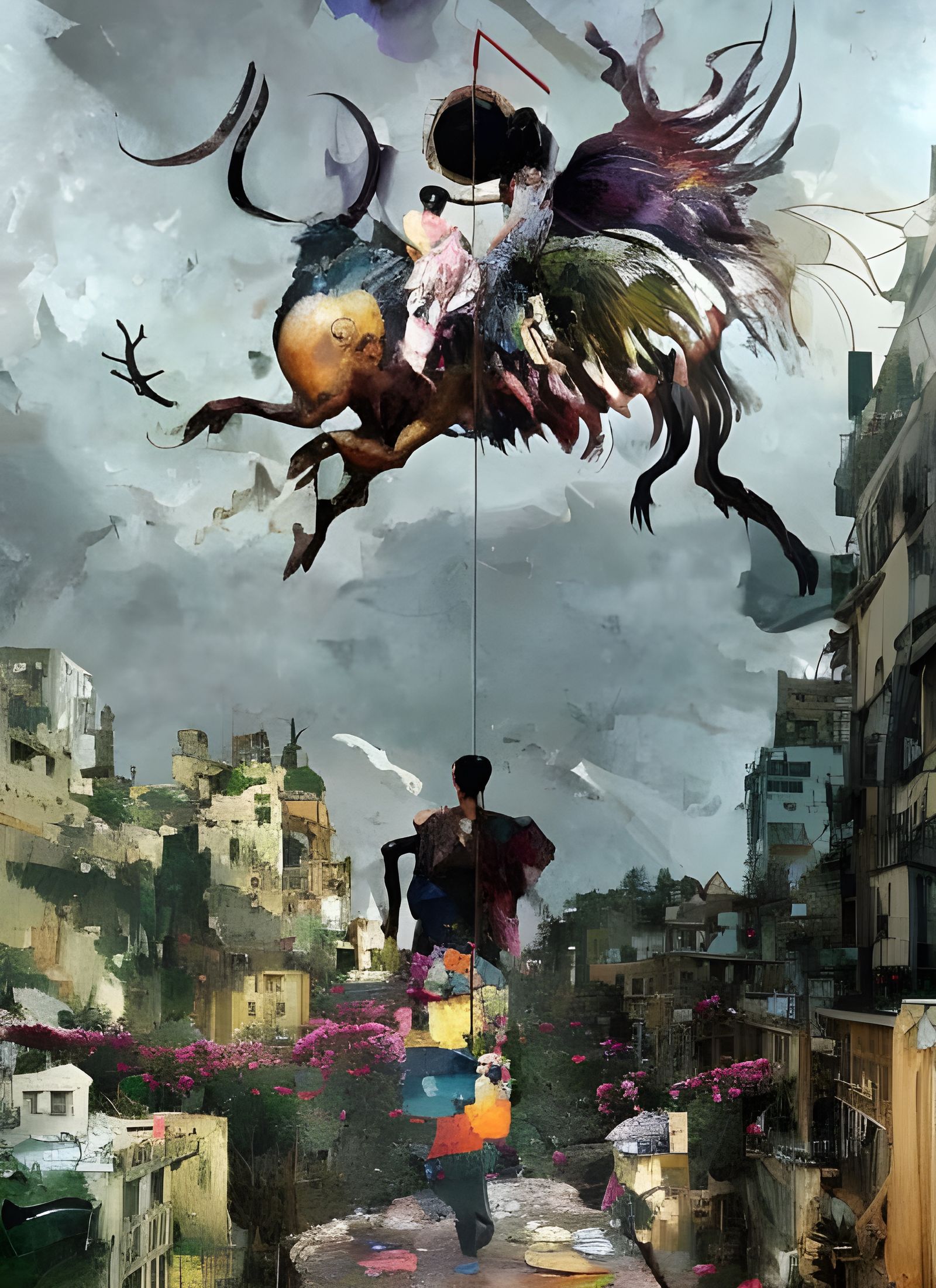 Detailed Surreal Mixed Media Fantasy Painting