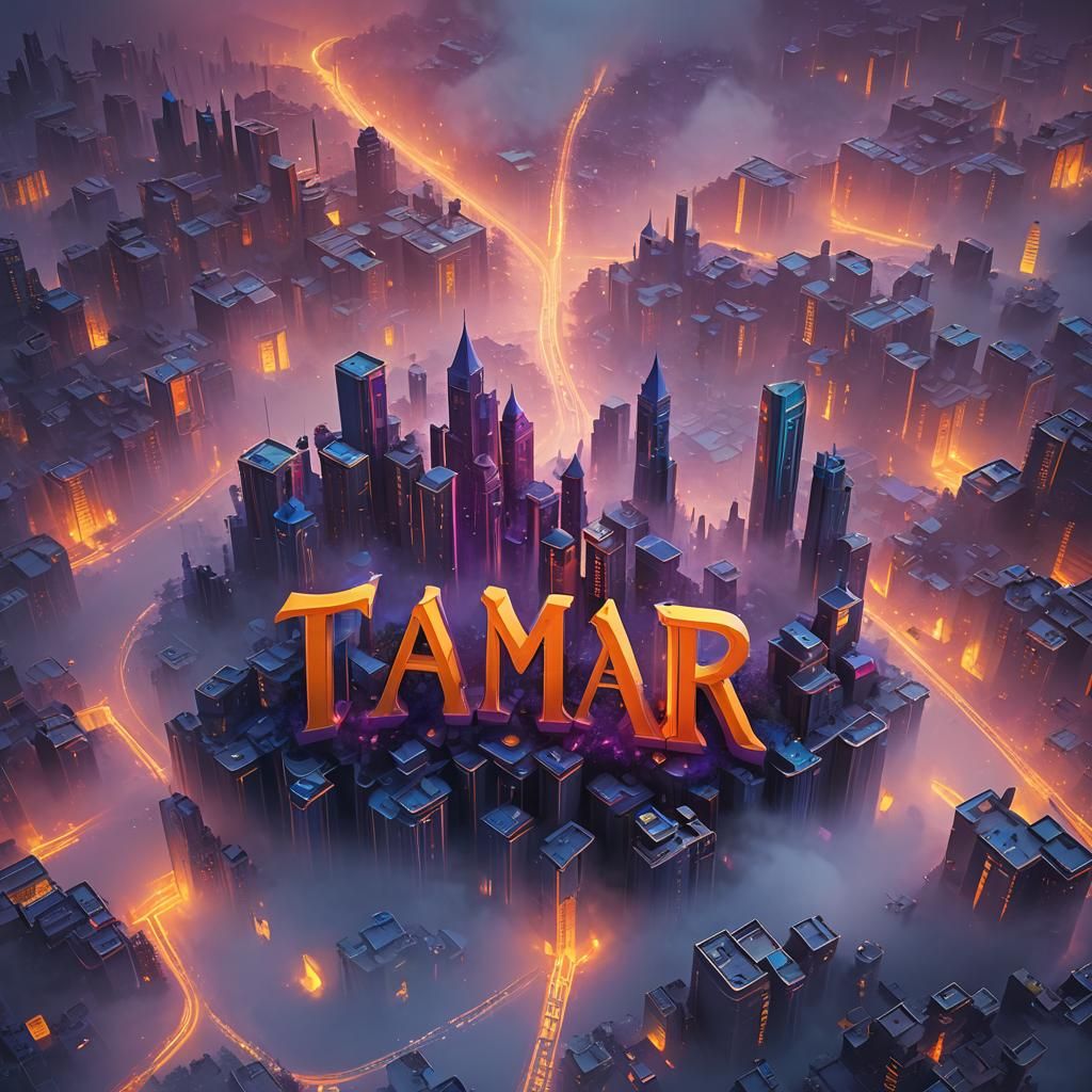 Colorful 3D Typographic Artwork: "TAMAR"