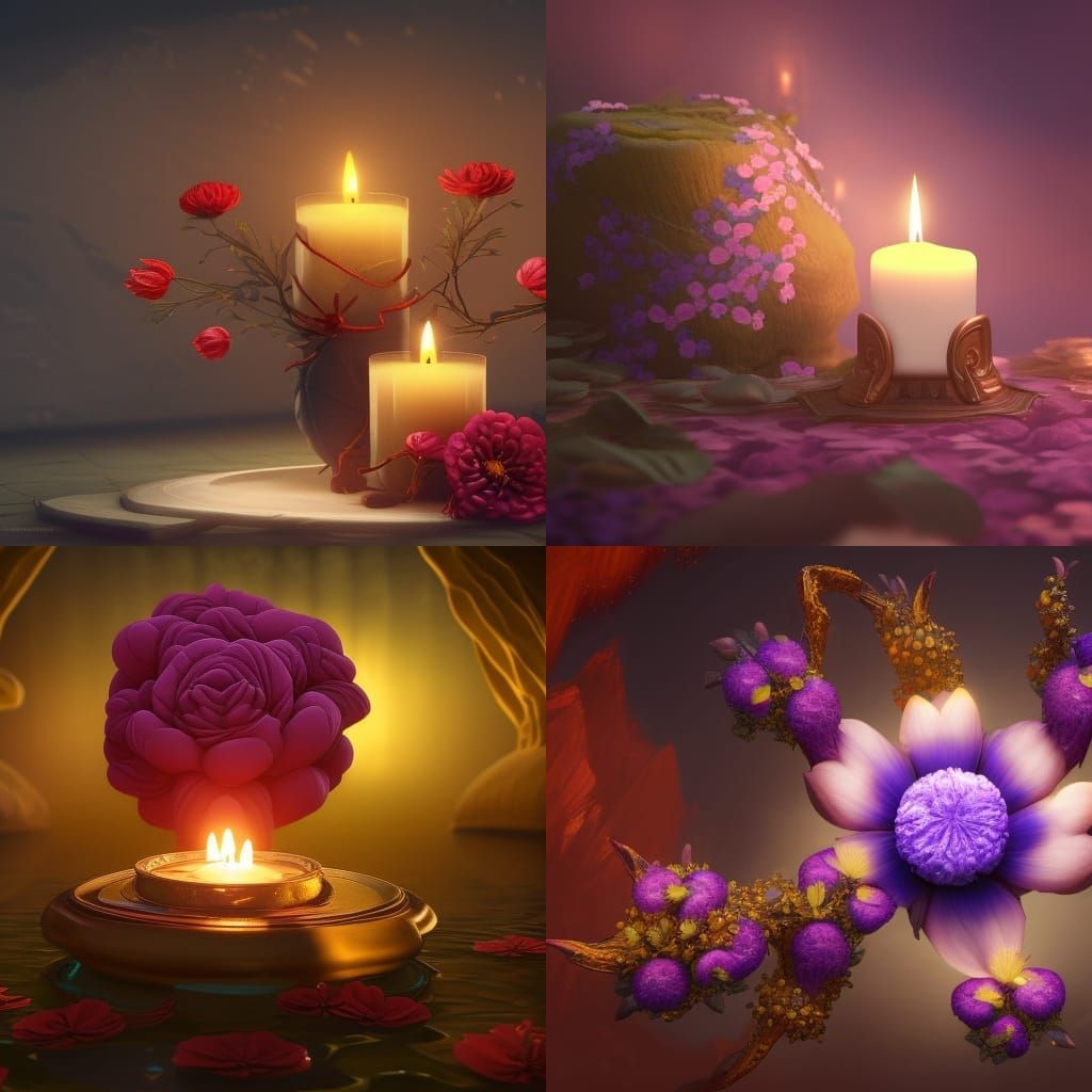 Scented Flower Candle: Detailed Matte Painting