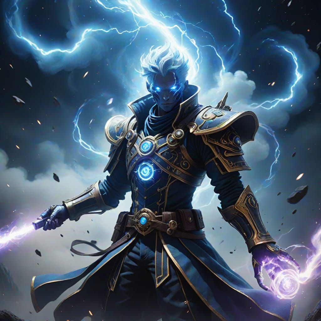 Electric Blue Rose of Cosmic Magic