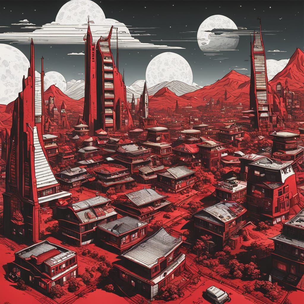 Alien Red Townscape