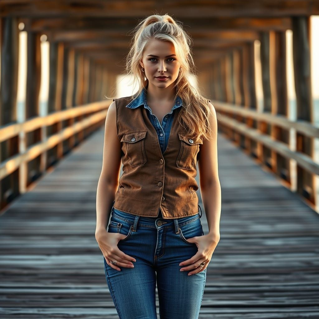 Female professor on the pier