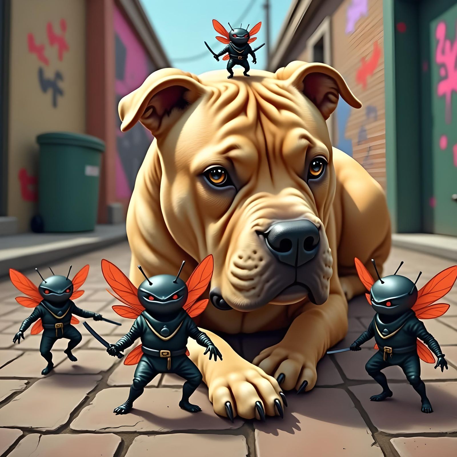 Ninja Fleas and the Fawn Bully