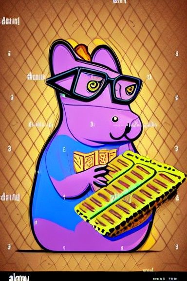 Funky Squirrel in Diner: A Pop Art Portrait