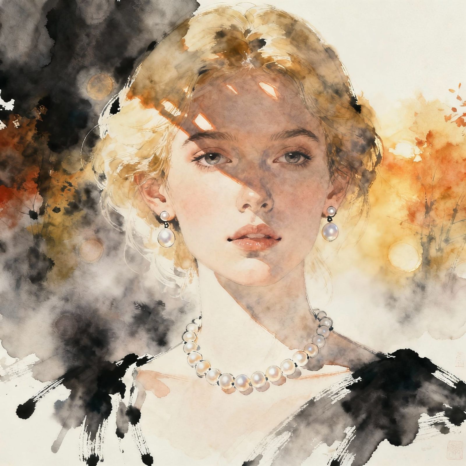 Blonde Muse Portrait with Rembrandt Lighting