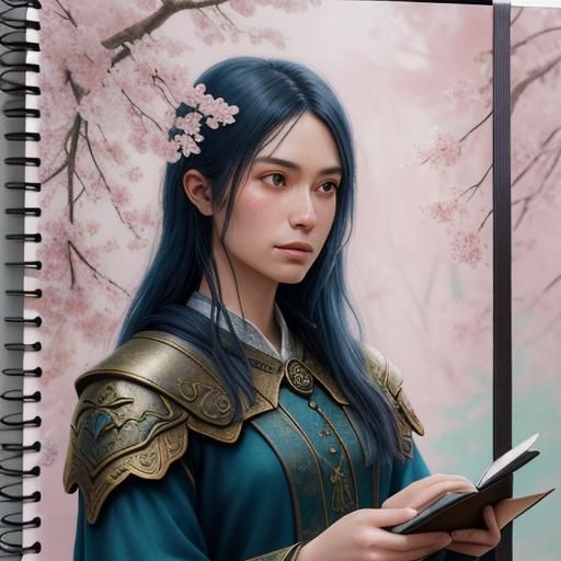 Dogwood Tree Maiden in Dreamlike Fantasy Art