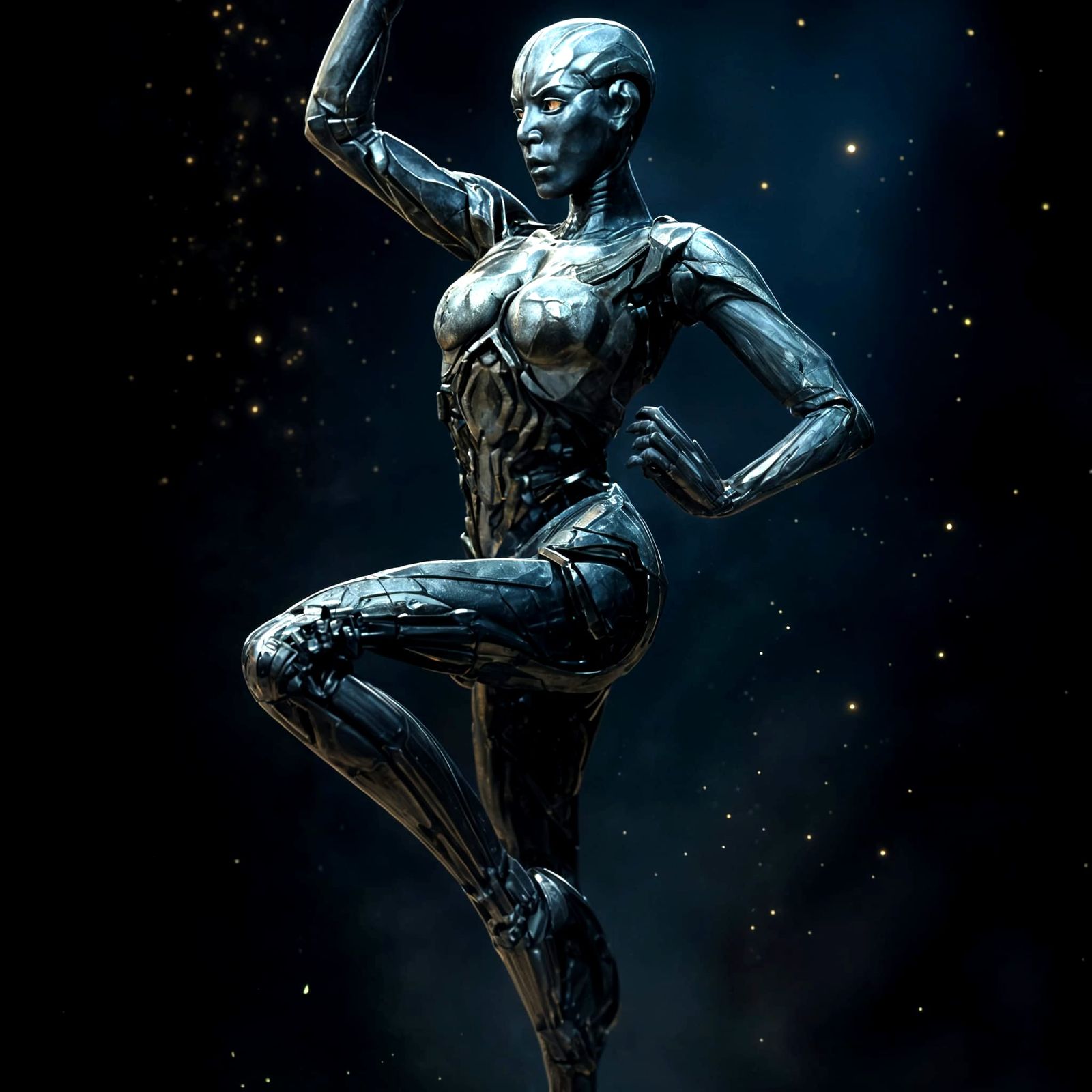 Cyberpunk Robot Dancing the Flamingo