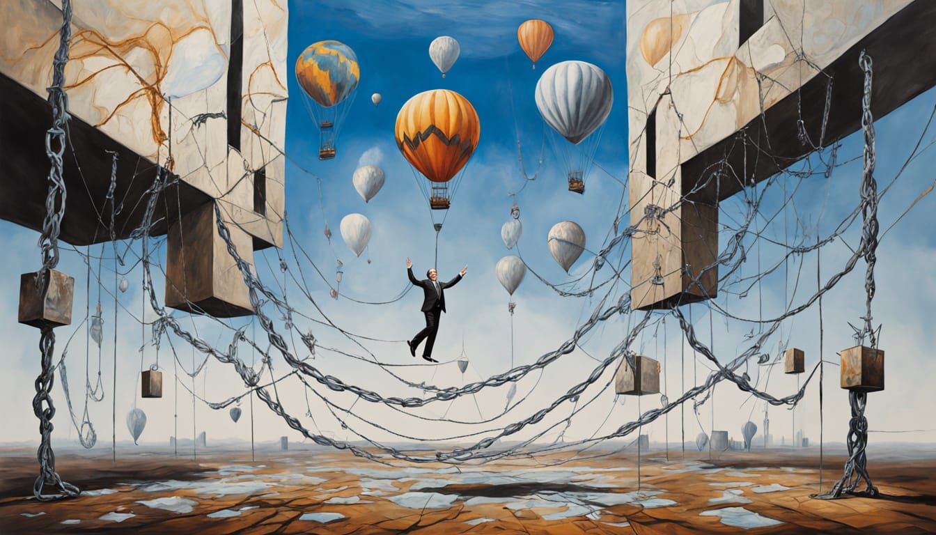 Surreal Sculpture in Weightless Oil Painting