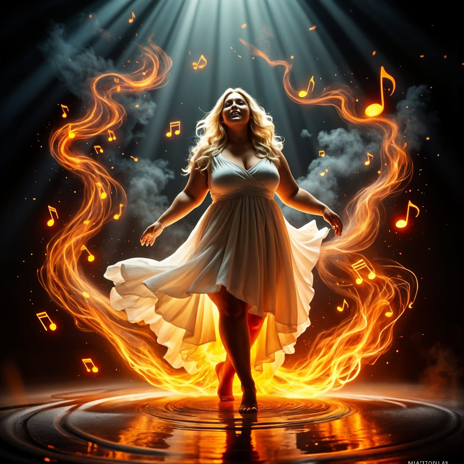 Ethereal Diva in Molten Lava Storm