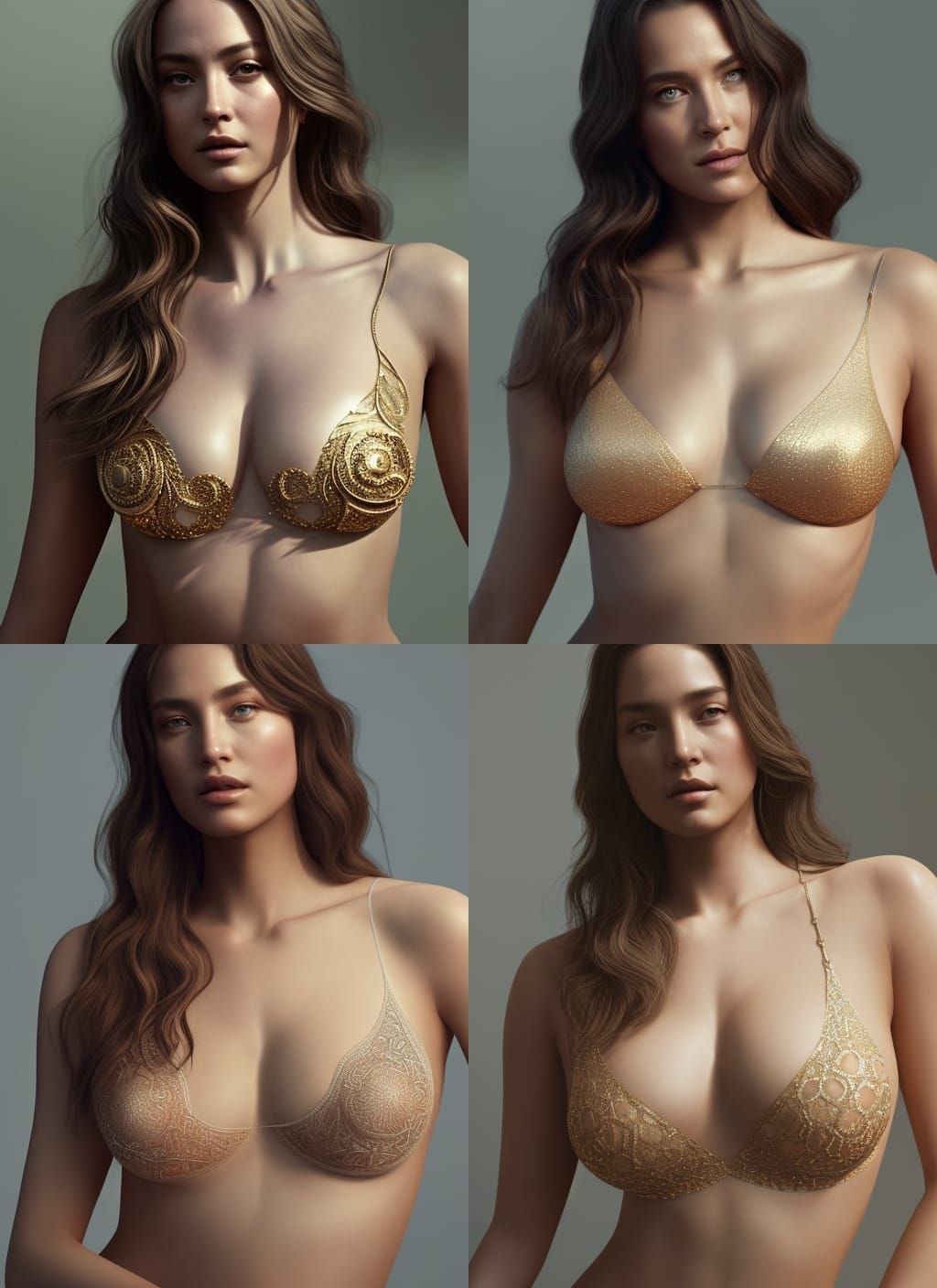 Voluptuous Goddess Portrait in Hyperrealistic Style