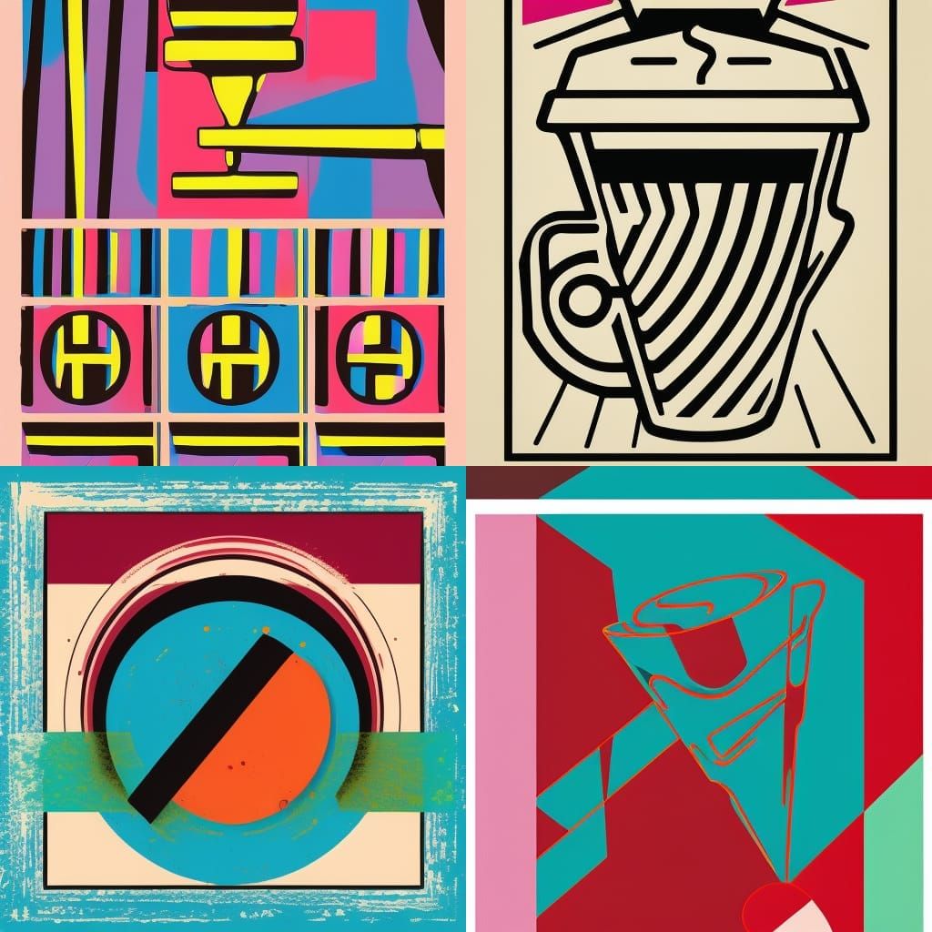 Pop Art Coffee: Screen Print in Bauhaus Style