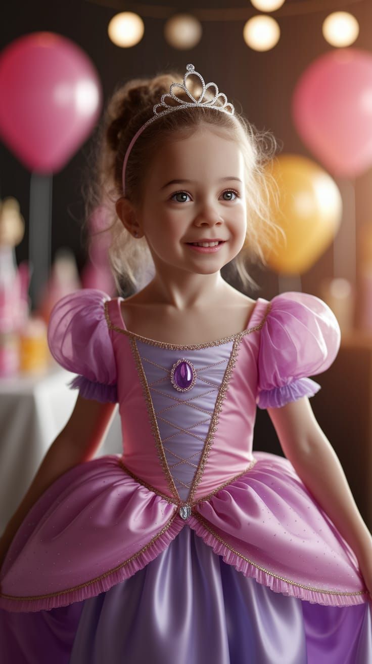 Young Princess in Enchanted Party Scene