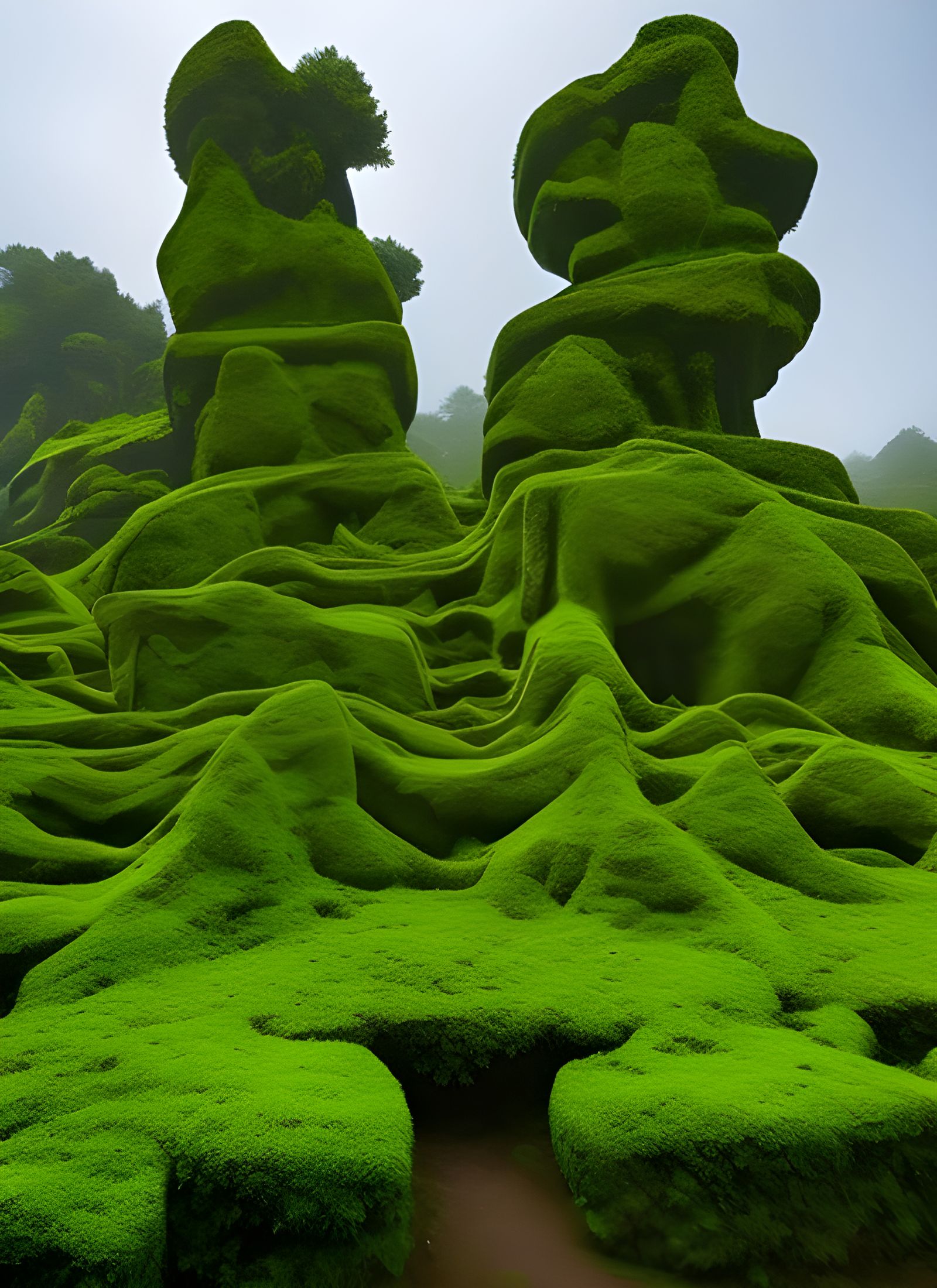 Mossy Statues of Lovecraftian Outer Gods
