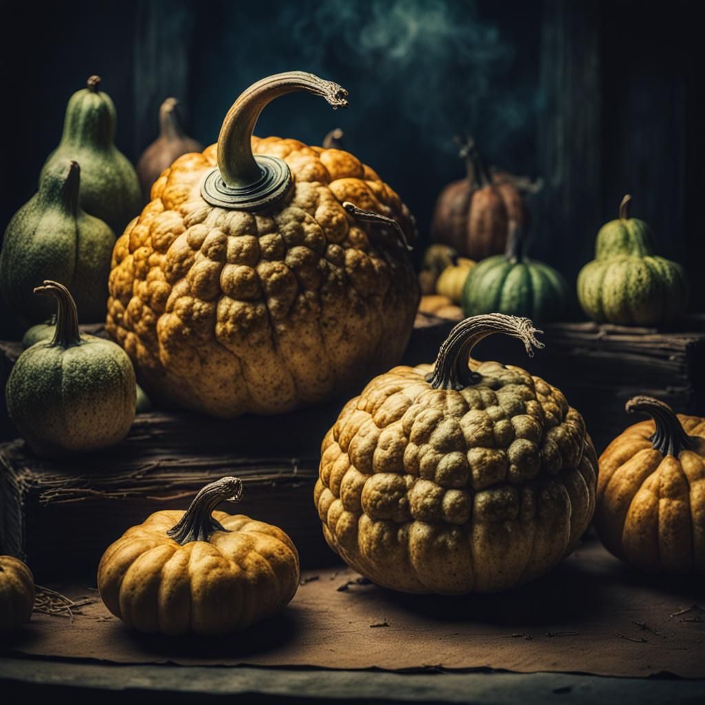 Cinematic Gourd Still Life in Best Quality
