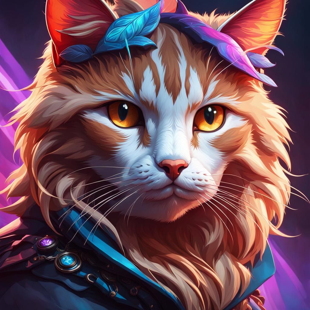 Detailed Cat Portrait in Hyperrealistic Style