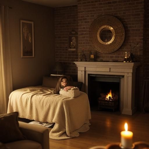 Cozy Crib Scene with Kitten in Golden Light