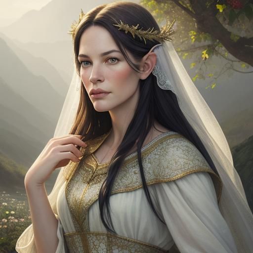 Arwen in Mountain Meadow: A Fauvist Portrait