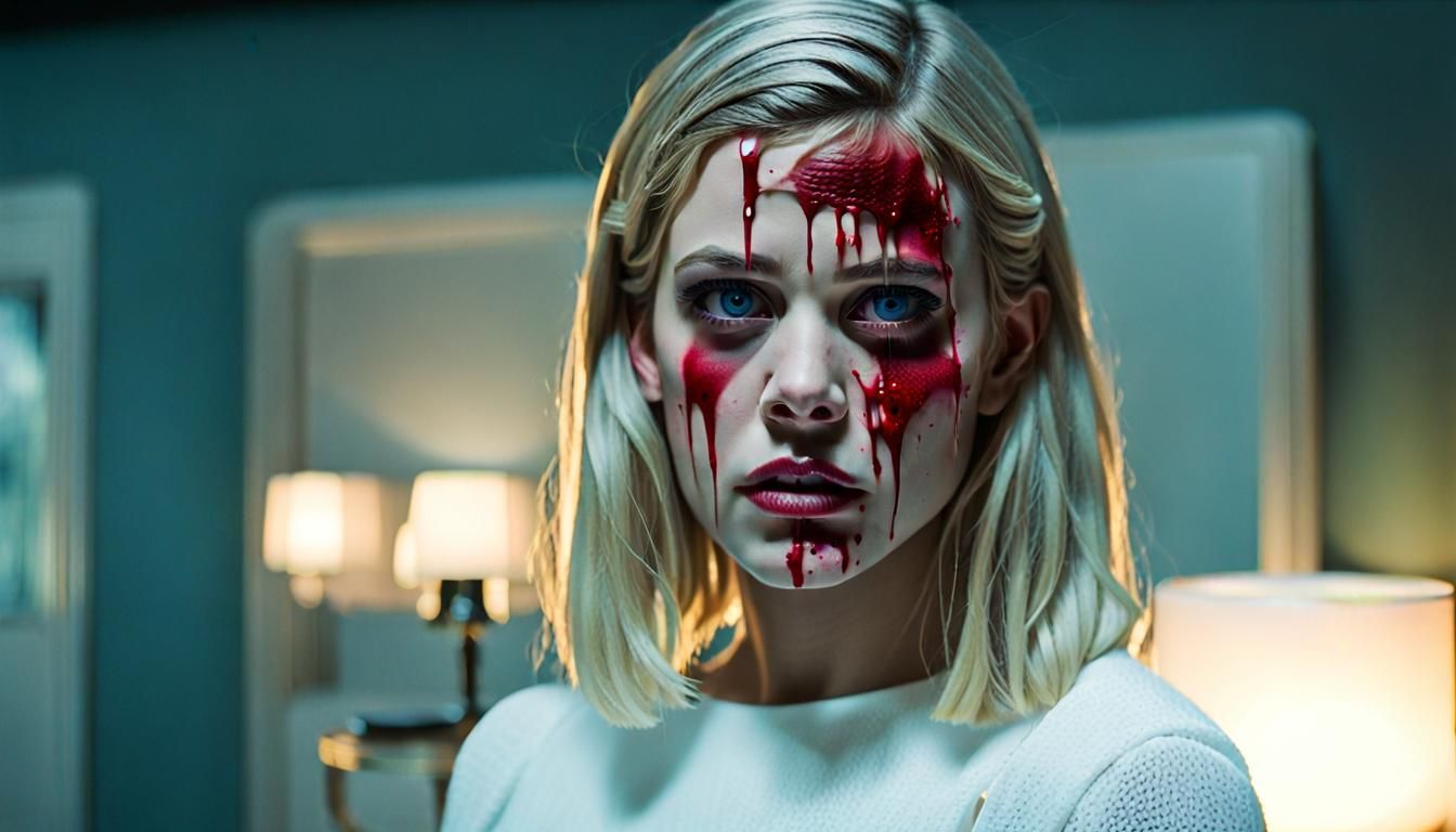 Horror Movie blood on face